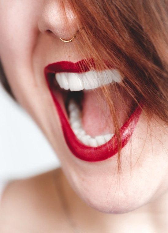 Close-up of a bright white smile