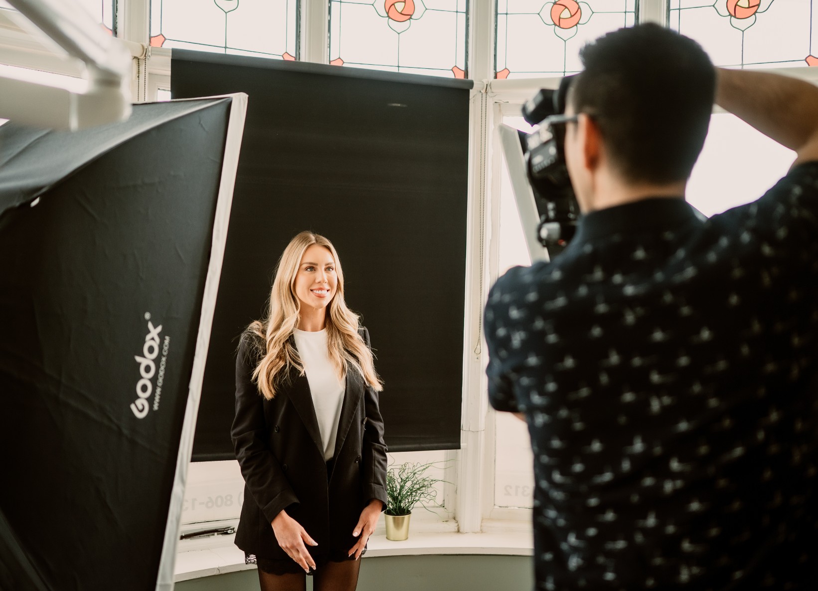 Patient having clinical smile photographs taken at Bespoke Dental